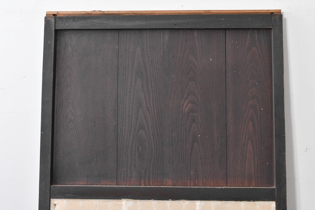 アンティーク建具　縦桟格子がすっきりとした印象の障子帯戸1枚　(R-085417)