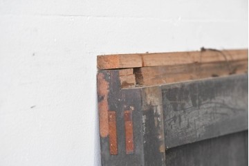 アンティーク建具　縦桟格子がすっきりとした印象の障子帯戸1枚　(R-085417)