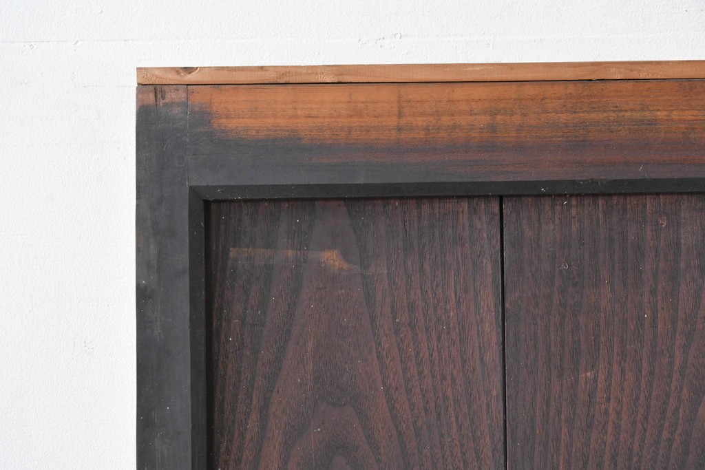 アンティーク建具　縦桟格子がすっきりとした印象の障子帯戸1枚　(R-085417)