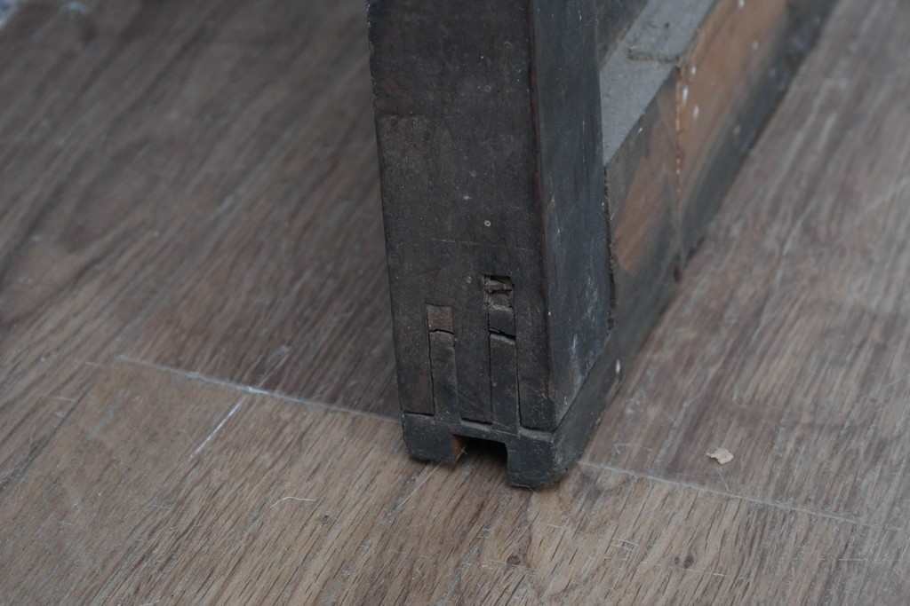 アンティーク建具　縦桟格子がすっきりとした印象の障子帯戸1枚　(R-085417)