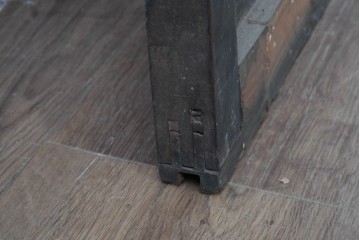 アンティーク建具　縦桟格子がすっきりとした印象の障子帯戸1枚　(R-085417)