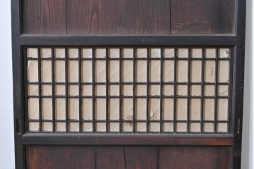 アンティーク建具　縦桟格子がすっきりとした印象の障子帯戸1枚　(R-085417)