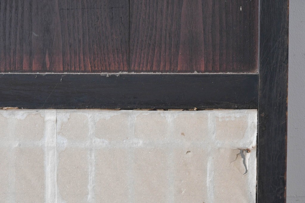 アンティーク建具　縦桟格子がすっきりとした印象の障子帯戸1枚　(R-085417)