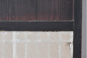 アンティーク建具　縦桟格子がすっきりとした印象の障子帯戸1枚　(R-085417)