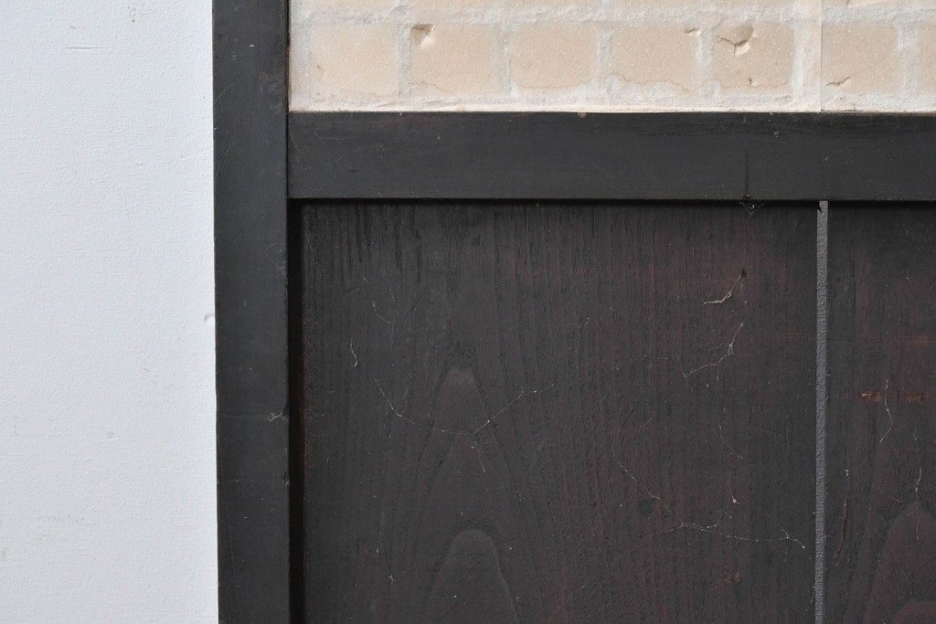 アンティーク建具　縦桟格子がすっきりとした印象の障子帯戸1枚　(R-085417)