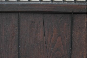 アンティーク建具　縦桟格子がすっきりとした印象の障子帯戸1枚　(R-085417)