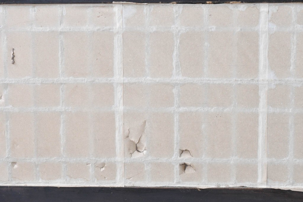 アンティーク建具　縦桟格子がすっきりとした印象の障子帯戸1枚　(R-085417)