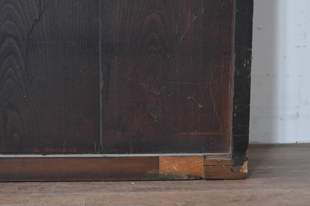 アンティーク建具　縦桟格子がすっきりとした印象の障子帯戸1枚　(R-085417)