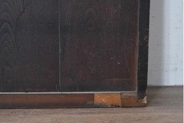 アンティーク建具　縦桟格子がすっきりとした印象の障子帯戸1枚　(R-085417)