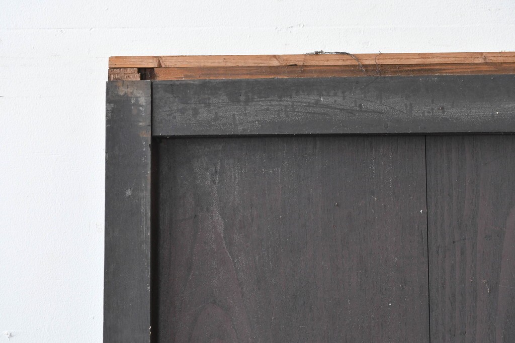 アンティーク建具　縦桟格子がすっきりとした印象の障子帯戸1枚　(R-085417)