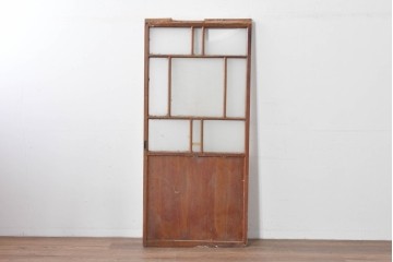 アンティーク建具　大正ロマン　型板ガラスを組み込んだ引き戸1枚　(R-085418)