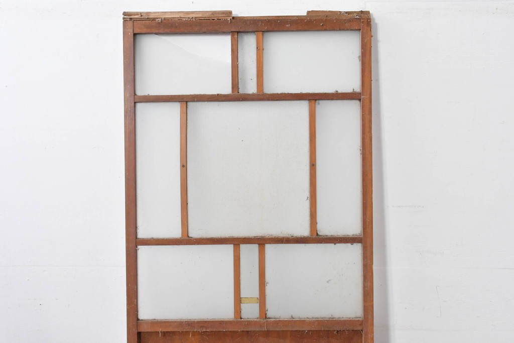 アンティーク建具　大正ロマン　型板ガラスを組み込んだ引き戸1枚　(R-085418)