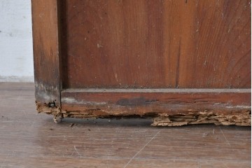 アンティーク建具　大正ロマン　型板ガラスを組み込んだ引き戸1枚　(R-085418)