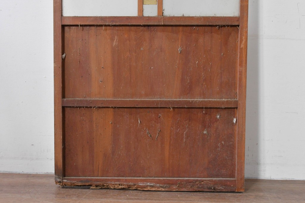 アンティーク建具　大正ロマン　型板ガラスを組み込んだ引き戸1枚　(R-085418)