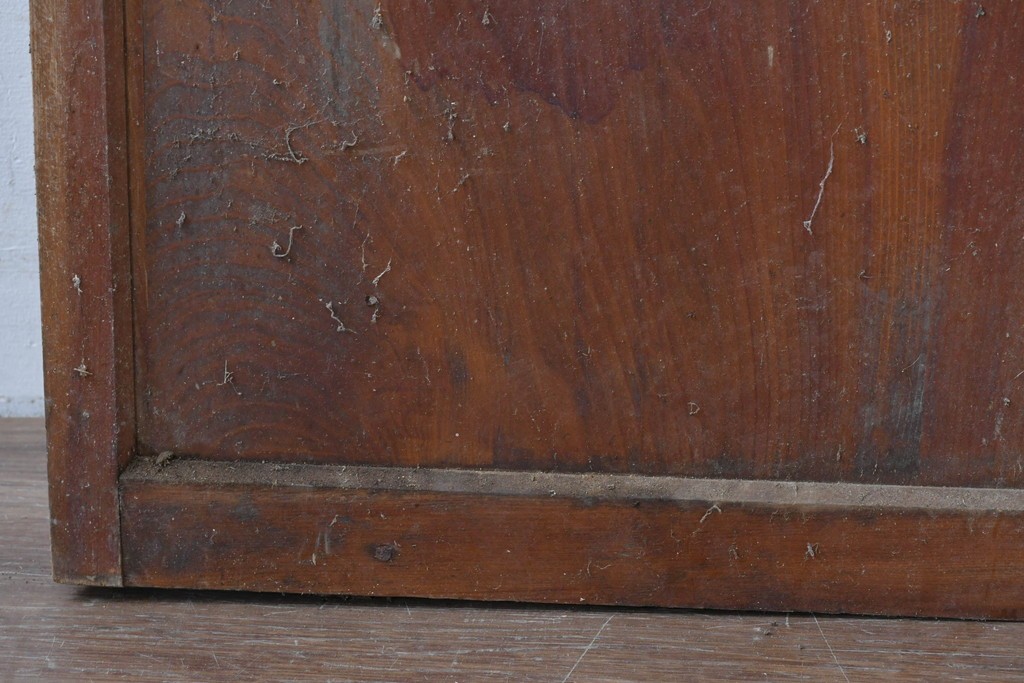 アンティーク建具　大正ロマン　型板ガラスを組み込んだ引き戸1枚　(R-085418)