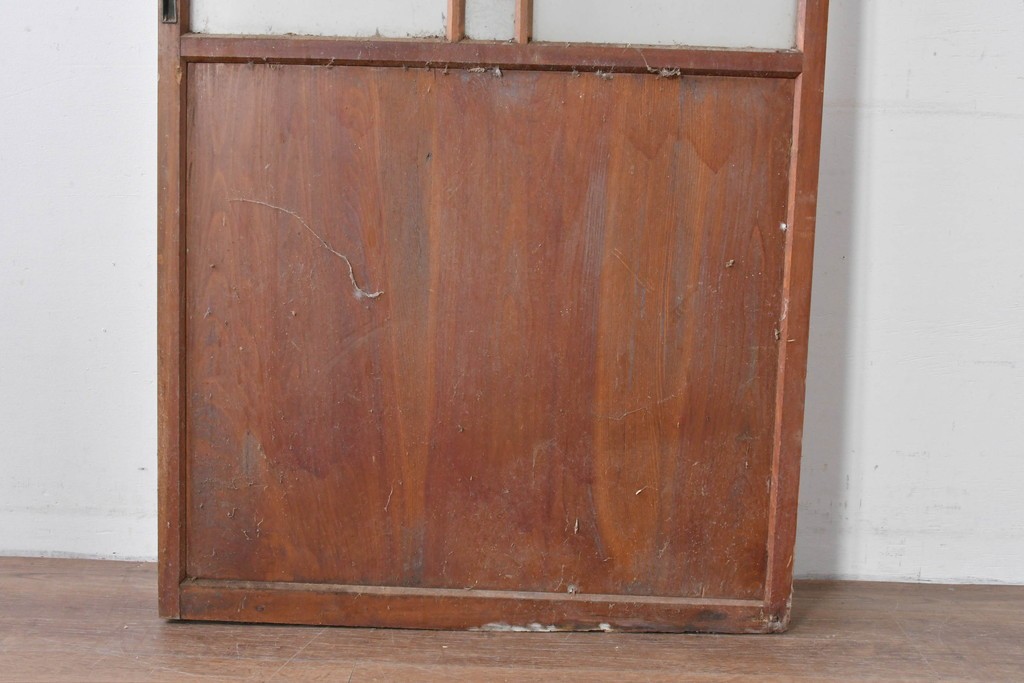 アンティーク建具　大正ロマン　型板ガラスを組み込んだ引き戸1枚　(R-085418)