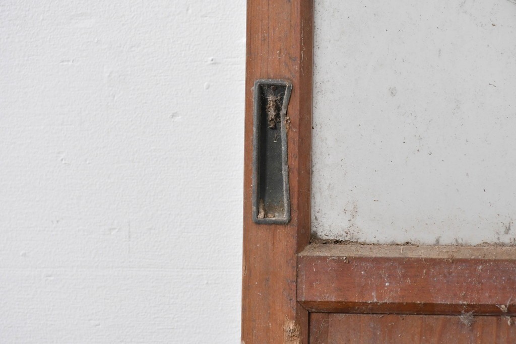 アンティーク建具　大正ロマン　型板ガラスを組み込んだ引き戸1枚　(R-085418)