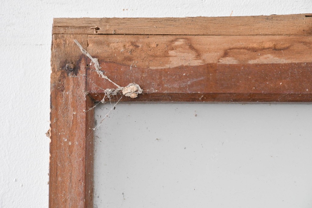 アンティーク建具　大正ロマン　型板ガラスを組み込んだ引き戸1枚　(R-085418)