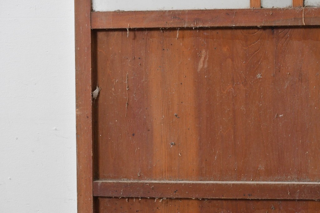 アンティーク建具　大正ロマン　型板ガラスを組み込んだ引き戸1枚　(R-085418)