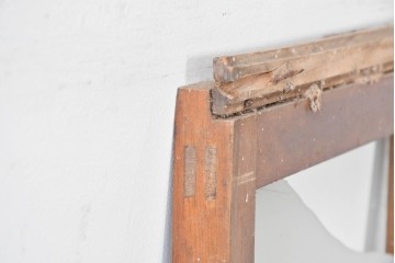 アンティーク建具　大正ロマン　型板ガラスを組み込んだ引き戸1枚　(R-085418)