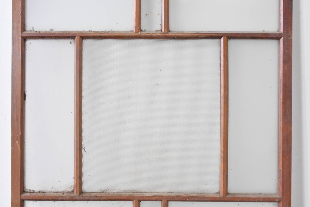 アンティーク建具　大正ロマン　型板ガラスを組み込んだ引き戸1枚　(R-085418)