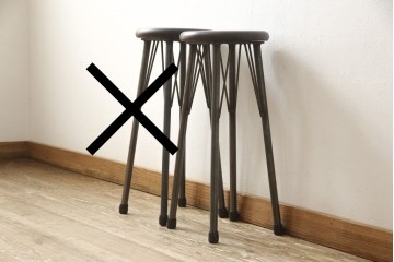 ラフジュ工房オリジナル　シンプルながらも素材感が引き立つハイスツール　(R-085419)