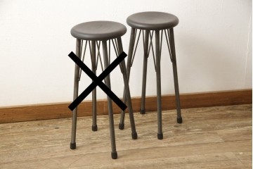 ラフジュ工房オリジナル　シンプルながらも素材感が引き立つハイスツール　(R-085419)