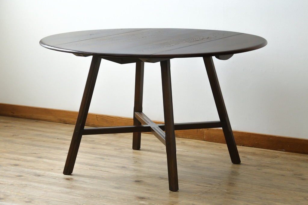 イギリスヴィンテージ　アーコール(ERCOL)　シンプルで機能性の良いバタフライテーブル　(R-085424)
