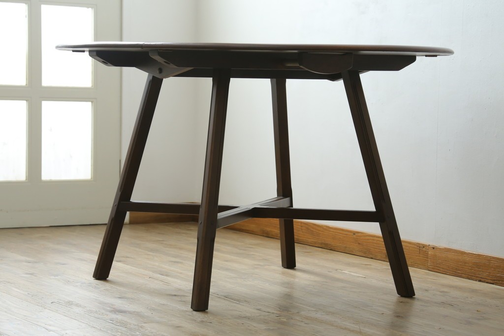 イギリスヴィンテージ　アーコール(ERCOL)　シンプルで機能性の良いバタフライテーブル　(R-085424)