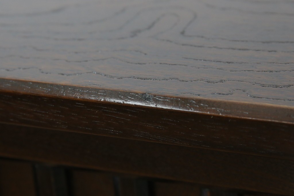 中古　美品　良品　国産　職人手作り品　前面格子戸の水屋箪笥食器棚　定価推定約25万円以上　(R-085425)