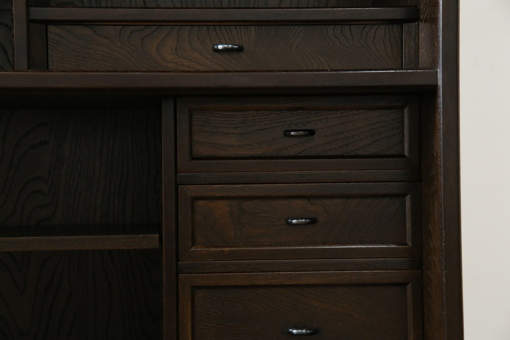 中古　美品　良品　国産　職人手作り品　前面格子戸の水屋箪笥食器棚　定価推定約25万円以上　(R-085425)