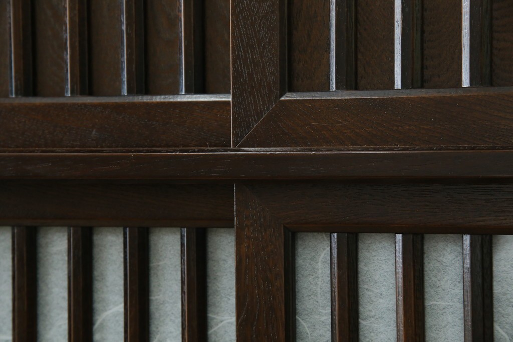 中古　美品　良品　国産　職人手作り品　前面格子戸の水屋箪笥食器棚　定価推定約25万円以上　(R-085425)