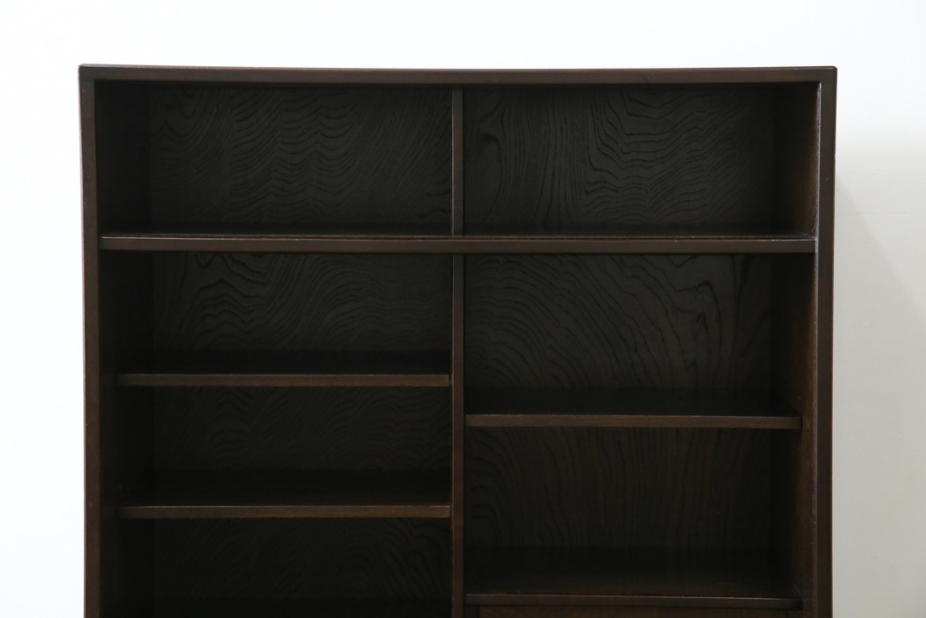 中古　美品　良品　国産　職人手作り品　前面格子戸の水屋箪笥食器棚　定価推定約25万円以上　(R-085425)