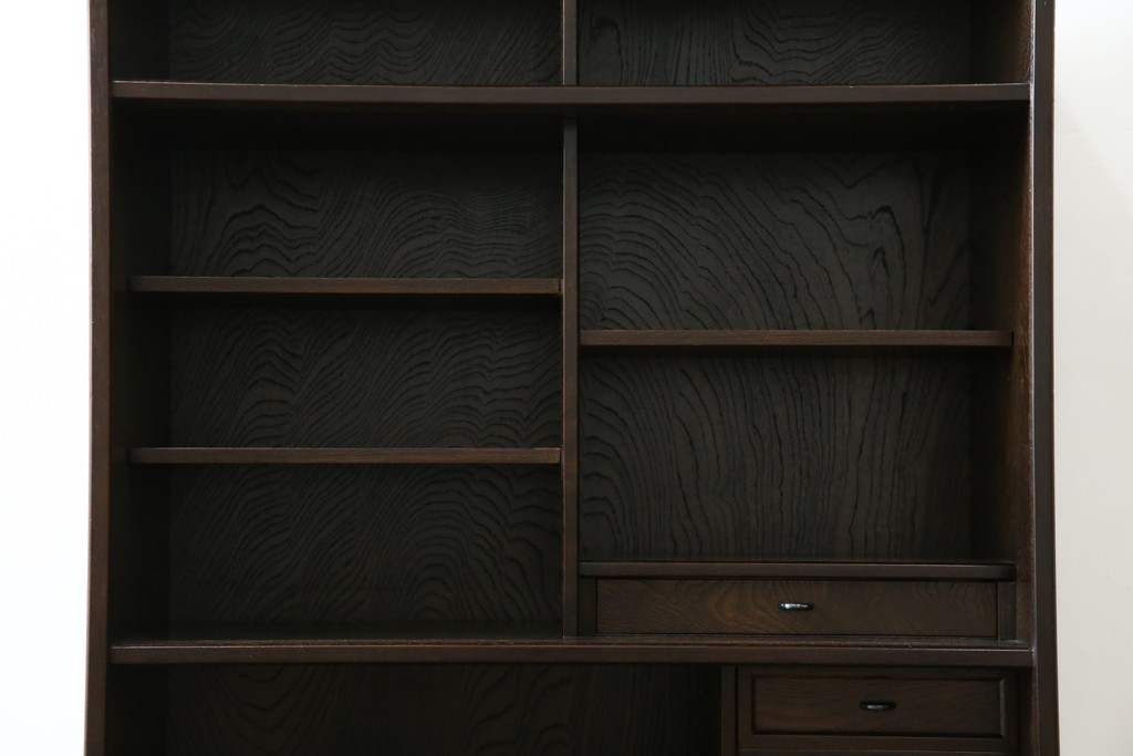 中古　美品　良品　国産　職人手作り品　前面格子戸の水屋箪笥食器棚　定価推定約25万円以上　(R-085425)