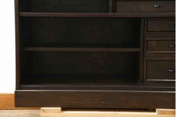 中古　美品　良品　国産　職人手作り品　前面格子戸の水屋箪笥食器棚　定価推定約25万円以上　(R-085425)