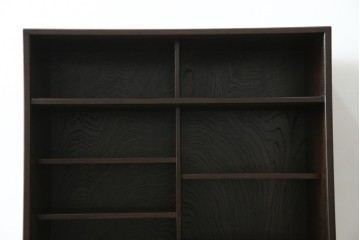 中古　美品　良品　国産　職人手作り品　前面格子戸の水屋箪笥食器棚　定価推定約25万円以上　(R-085425)