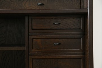 中古　美品　良品　国産　職人手作り品　前面格子戸の水屋箪笥食器棚　定価推定約25万円以上　(R-085425)