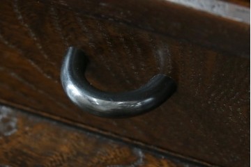 中古　美品　良品　国産　職人手作り品　前面格子戸の水屋箪笥食器棚　定価推定約25万円以上　(R-085425)