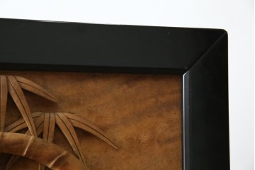 和製ヴィンテージ　井波彫刻　在銘作家物　新規制作で250万円以上相当の逸品!!　時代物の龍虎図衝立　(R-085427)