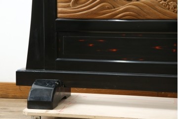 和製ヴィンテージ　井波彫刻　在銘作家物　新規制作で250万円以上相当の逸品!!　時代物の龍虎図衝立　(R-085427)