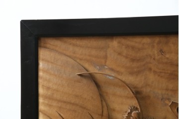 和製ヴィンテージ　井波彫刻　在銘作家物　新規制作で250万円以上相当の逸品!!　時代物の龍虎図衝立　(R-085427)