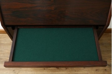 和製ヴィンテージ　美品　山品木工(YAMASHINA)　ローズウッド　上質な木目のスタイリッシュなライティングビューロー　(R-085429)