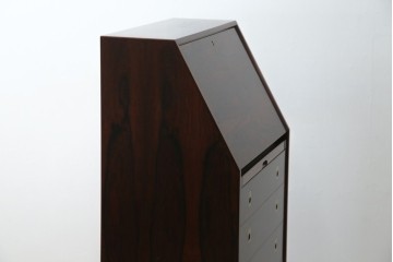 和製ヴィンテージ　美品　山品木工(YAMASHINA)　ローズウッド　上質な木目のスタイリッシュなライティングビューロー　(R-085429)