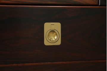 和製ヴィンテージ　美品　山品木工(YAMASHINA)　ローズウッド　上質な木目のスタイリッシュなライティングビューロー　(R-085429)