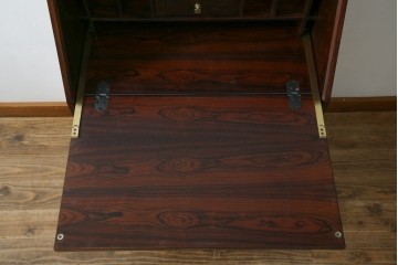 和製ヴィンテージ　美品　山品木工(YAMASHINA)　ローズウッド　上質な木目のスタイリッシュなライティングビューロー　(R-085429)