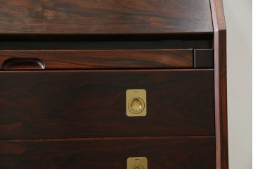 和製ヴィンテージ　美品　山品木工(YAMASHINA)　ローズウッド　上質な木目のスタイリッシュなライティングビューロー　(R-085429)