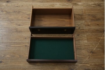 和製ヴィンテージ　美品　山品木工(YAMASHINA)　ローズウッド　上質な木目のスタイリッシュなライティングビューロー　(R-085429)