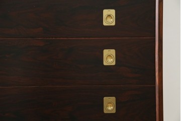 和製ヴィンテージ　美品　山品木工(YAMASHINA)　ローズウッド　上質な木目のスタイリッシュなライティングビューロー　(R-085429)