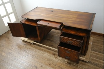 中古　美品　THEODORE ALEXANDER(セオドア・アレキサンダー)　造形美あふれる凝ったデザインの両袖机　定価推定約200万円前後　(R-085430)