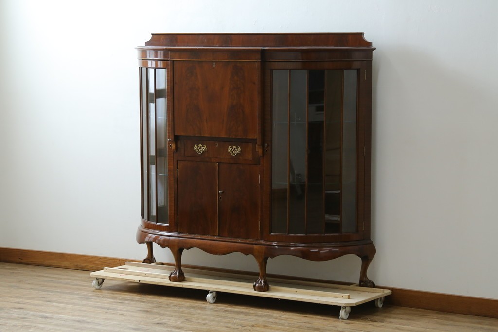 イギリスアンティーク　高級品!!　Lloyd’s Antiques(ロイズアンティークス)　マホガニー材　クラシカルなサイドバイサイドビューローブックケース　(R-085432)